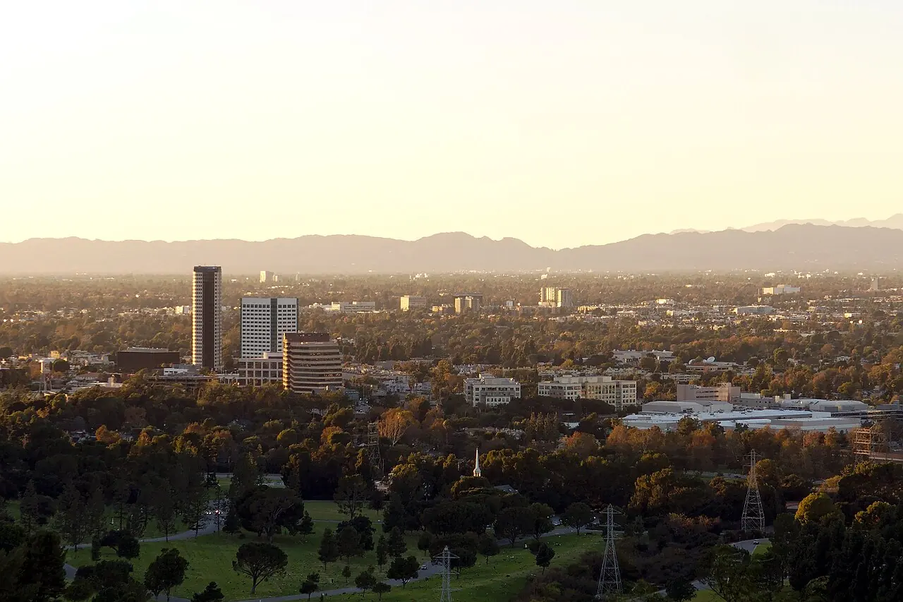 Burbank media district viewed from Griffith Park.