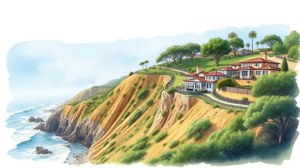 Pacific Palisades bluff-edge and canyon residential context where coastal review, slope, and fire-rebuild planning commonly shape new construction.